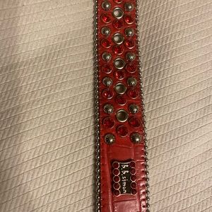 BB simon red and silver belt